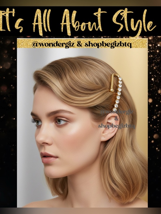 NWT Authentic Demarson Women\'s 12k Gold Plated Maia Crystal Hair Clip main image 8